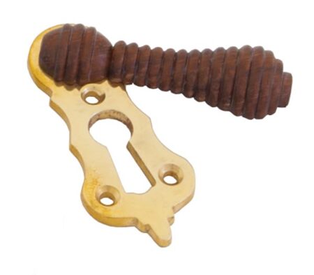 Rosewood & Polished Brass Beehive Escutcheon | 83555