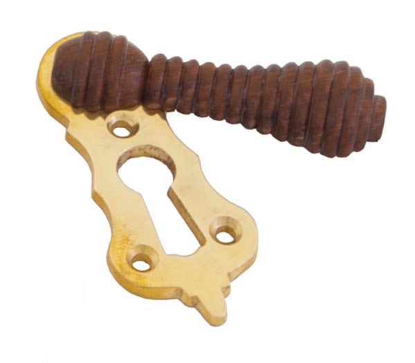 Rosewood & Polished Brass Beehive Escutcheon | 83555