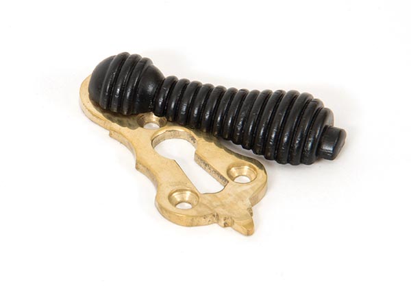 Ebony & Polished Brass Beehive Escutcheon | 83556