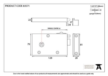 Polished Brass Right Hand Bathroom Latch | 83571 - Image 2