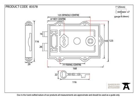 Iron Davenport Rim Lock | 83578 - Image 2