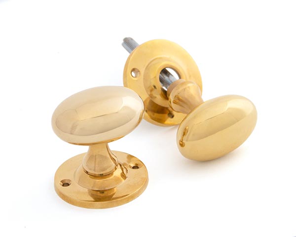 Polished Brass Oval Mortice/Rim Knob Set | 83627