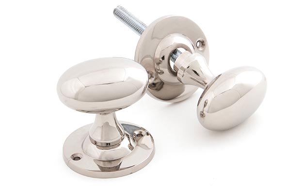 Polished Nickel Oval Mortice/Rim Knob Set | 83629