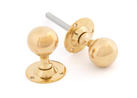 Polished Brass Ball Mortice Knob Set | 83630