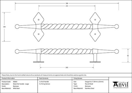Beeswax Large Robe Pull Handle | 83663 - Image 2