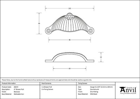 Beeswax 4" Flower Drawer Pull | 83672 - Image 2