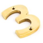 Polished Brass Numeral 3 | 83713