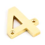 Polished Brass Numeral 4 | 83714