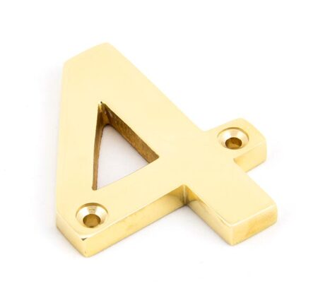 Polished Brass Numeral 4 | 83714