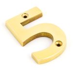Polished Brass Numeral 5 | 83715