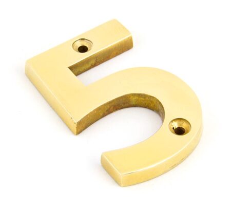 Polished Brass Numeral 5 | 83715
