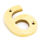 Polished Brass Numeral 6 | 83716