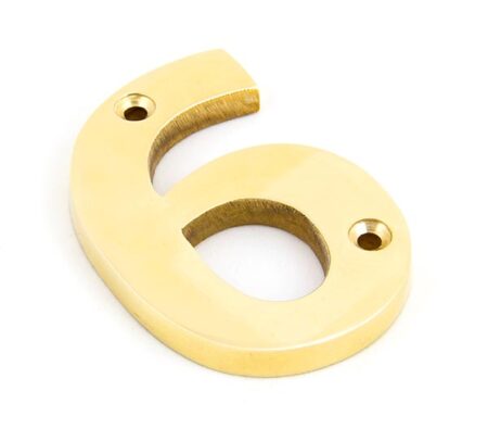 Polished Brass Numeral 6 | 83716