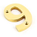 Polished Brass Numeral 9 | 83719