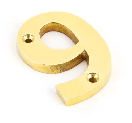 Polished Brass Numeral 9 | 83719