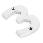 Polished Chrome Numeral 3 | 83723