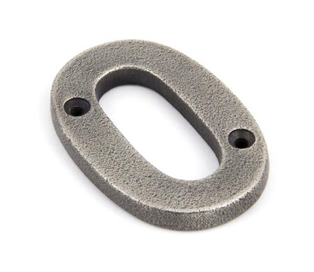 From the Anvil Antique Pewter Numeral 0 - Pewter Patina