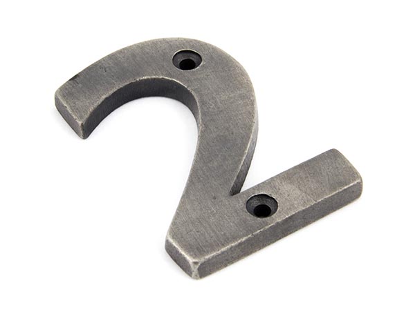 From the Anvil Antique Pewter Numeral 2 - Pewter Patina