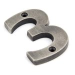 From the Anvil Antique Pewter Numeral 3 - Pewter Patina