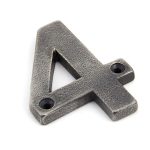 From the Anvil Antique Pewter Numeral 4 - Pewter Patina
