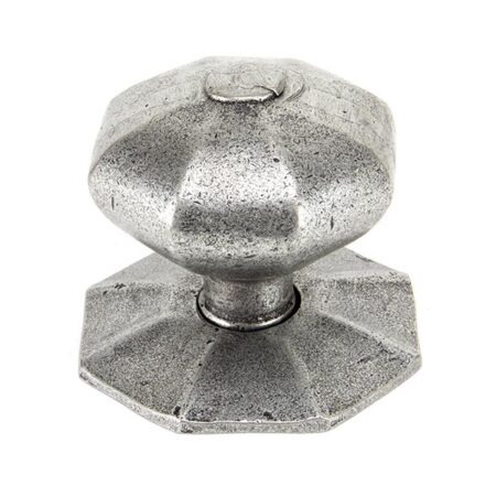From the Anvil Pewter Octagonal Centre Door Knob - Pewter Patina