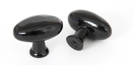 Black Oval Cabinet Knob 40mm | 83790