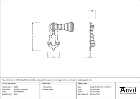Polished Nickel Beehive Escutcheon | 83809 - Image 2