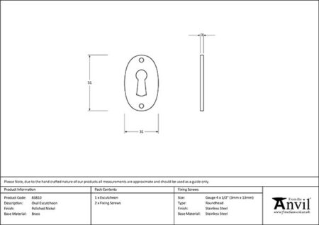 Polished Nickel Oval Escutcheon | 83810 - Image 2