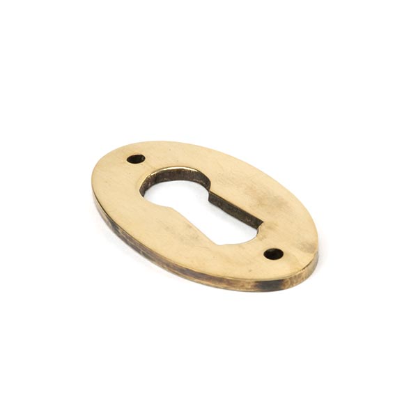 Aged Brass Oval Escutcheon | 83818