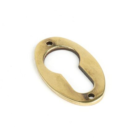 Aged Brass Oval Euro Escutcheon | 83819