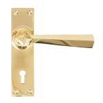 Polished Brass Straight Lever Lock Set | 83829