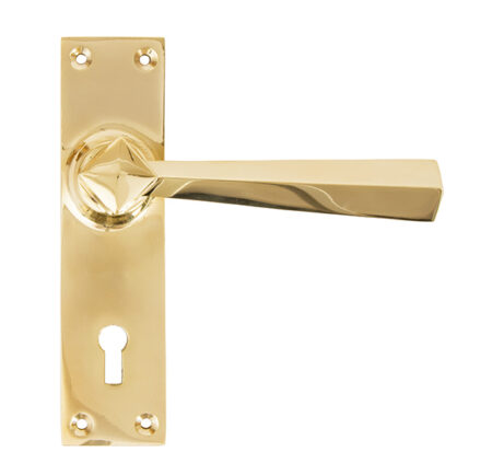Polished Brass Straight Lever Lock Set | 83829
