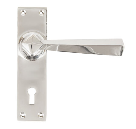 Polished Chrome Straight Lever Lock Set | 83830