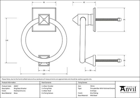 Polished Chrome Ring Door Knocker | 83837 - Image 2