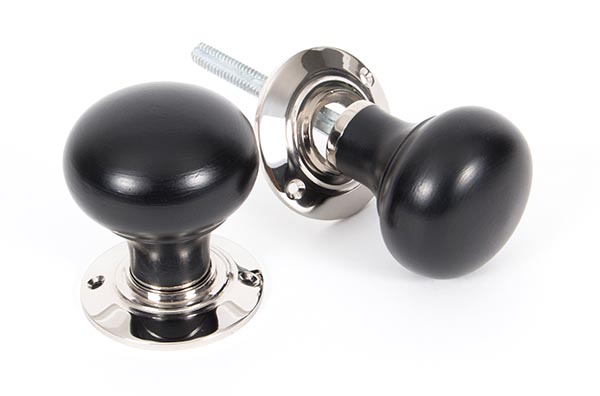 Ebony and PN Bun Mortice/Rim Knob Set | 83838