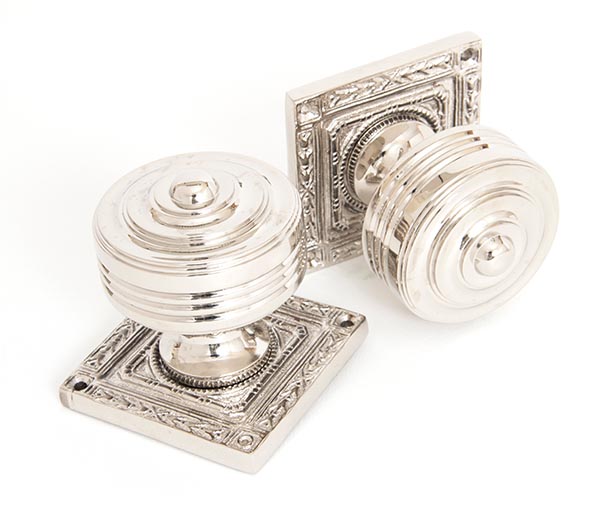 Polished Nickel Tewkesbury Square Mortice Knob Set | 83859