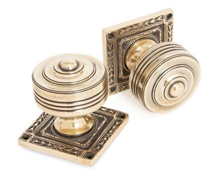 Aged Brass Tewkesbury Square Mortice Knob Set | 83860