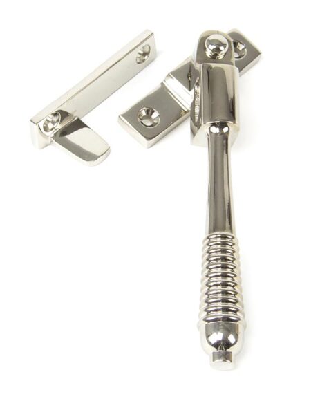 Polished Nickel Night-Vent Locking Reeded Fastener | 83912