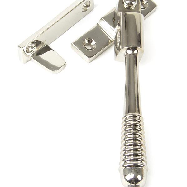 Polished Nickel Night-Vent Locking Reeded Fastener | 83912