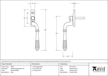 Polished Nickel Reeded Espag - RH | 83916 - Image 2