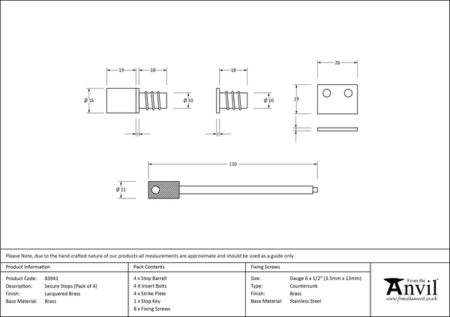 Lacquered Brass Secure Stops (Pack of 4) | 83941 - Image 2
