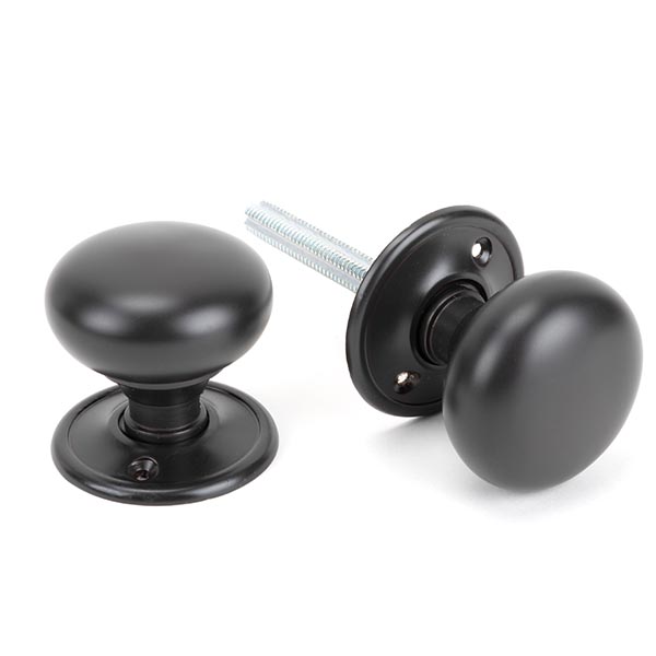Aged Bronze 49mm Mushroom Mortice/Rim Knob Set | 83944