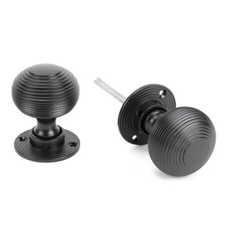 Aged Bronze Heavy Beehive Mortice/Rim Knob Set | 83947