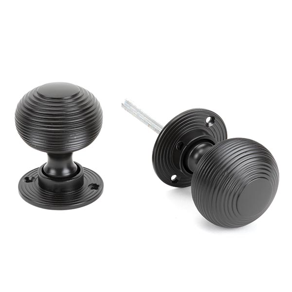 Aged Bronze Heavy Beehive Mortice/Rim Knob Set | 83947