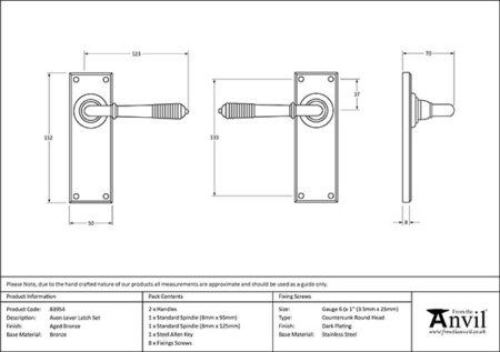 Aged Bronze Reeded Lever Latch Set | 83954 - Image 2