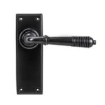 Aged Bronze Reeded Lever Latch Set | 83954