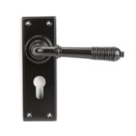 Aged Bronze Reeded Lever Euro Lock Set | 83956