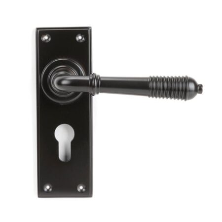 Aged Bronze Reeded Lever Euro Lock Set | 83956