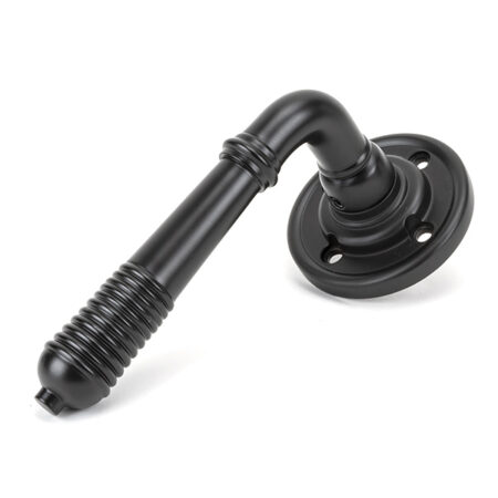 Aged Bronze Reeded Lever on Rose Set | 83957