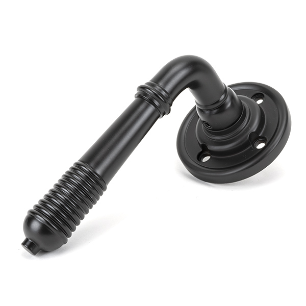 Aged Bronze Reeded Lever on Rose Set | 83957